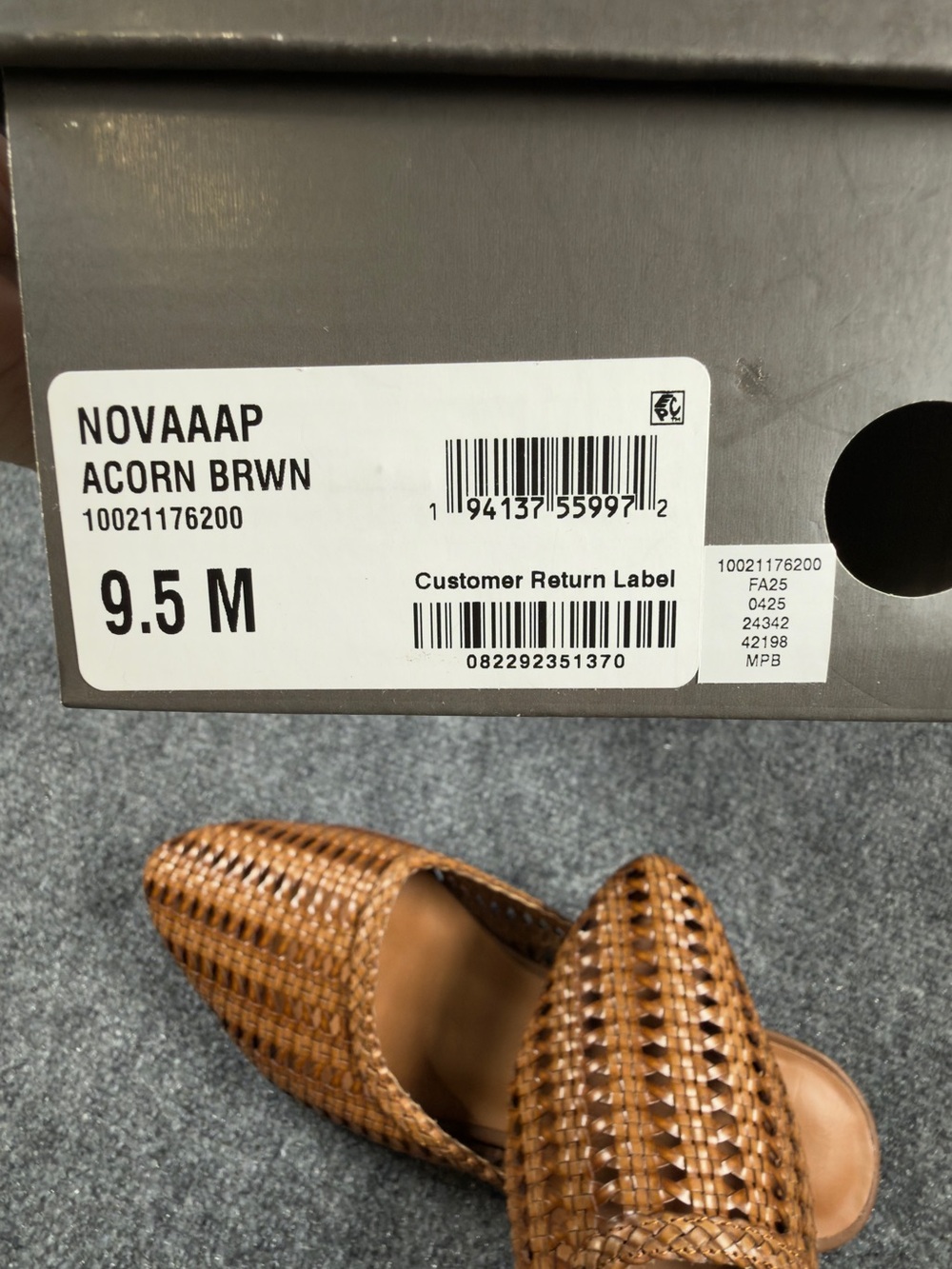 NWT Style & Co Woven Mule Flats Pointed Toe Slip-On Cognac Tan Size 9.5 - Picture 2 of 9